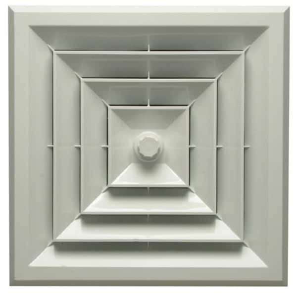 Havaco Quick Connect Havaco Quick Connect HT-GB-S1BD White Square Ceiling Diffuser with 8 in. Boot and Butterfly Damper HT-GB-S1BD - main